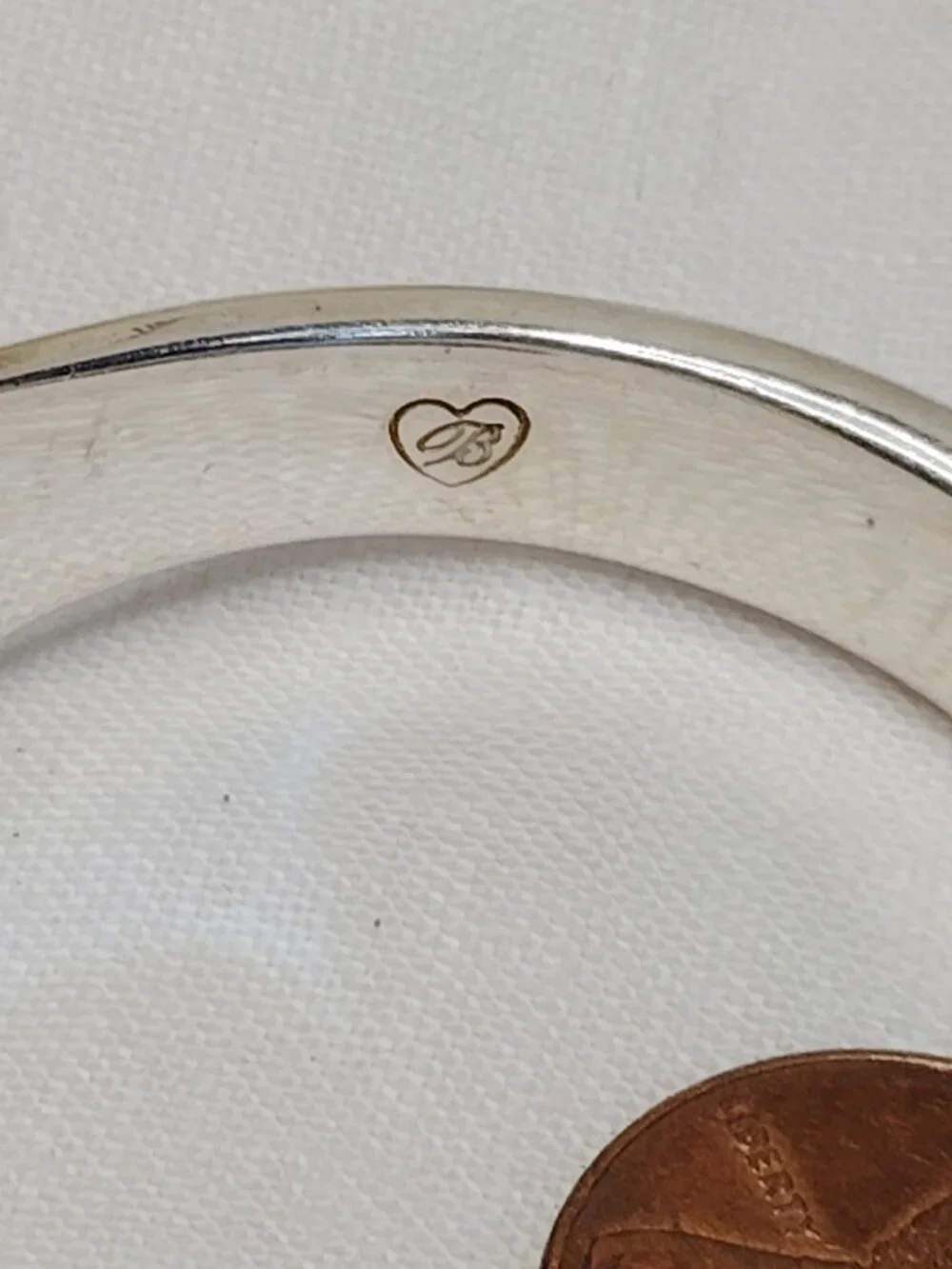 Brighton Double Heart Rhinestone Clamper Bracelet